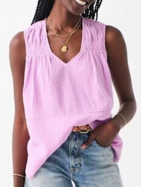 Fahrety Gauze Cotton Swing Tank Boho. Feminine.